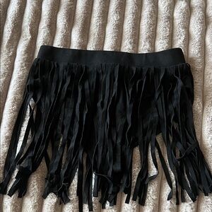 Fashion Nova Black Fringe Mini Skirt
